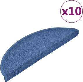 vidaXL 10 db kék félkör alakú lépcsőszőnyeg 56 x 17 x 3 cm