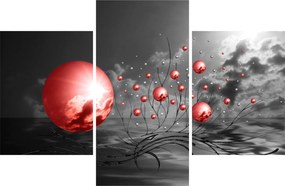 Piros gömbök képe (90x60 cm)