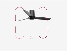 FARO 33834-Mennyezeti ventilátor MINI PUNT TUB S fekete átm. 90 cm + távirányítás