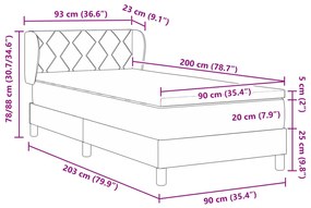 Boxspring Ágy Matrac nélkül Sötétbarna 90x200 cm Szövet