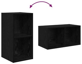Fali TV Szekrény 2 pcs Fekete tölgy 37 x 37 x 72 cm Faanyag