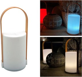 LED asztali lámpa fogantyúval LUNARI 25 cm, fehér