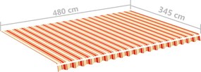 Sárga és narancssárga csere napellenző ponyva 5 x 3,5 m