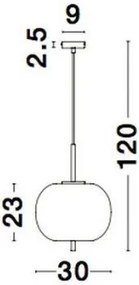 NOVALUCE 9624071 LATO Modern Függesztett Lámpa E27 IP20