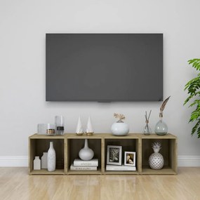 sonoma tölgy színű szerelt fa TV-szekrény 37 x 35 x 37 cm