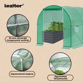 Fóliasátor 200x200x300 cm erősített vázzal+fólia