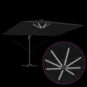 Konzolos Roma Napernyő LEDs Fekete 352x251x265 cm Alumínium
