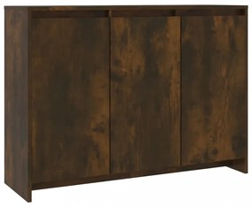 füstös tölgy színű szerelt fa tálalószekrény 102 x 33 x 75 cm