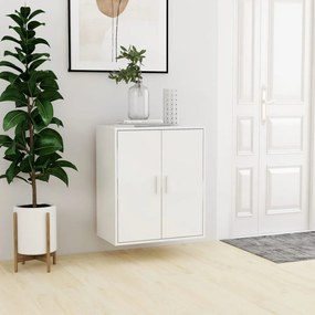 magasfényű fehér szerelt fa cipősszekrény 60 x 35 x 70 cm