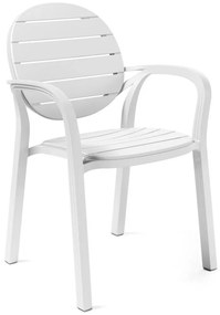 PALMA karfás kerti design szék, bianco/bianco