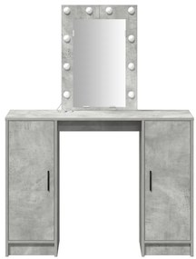 LED világítással ellátott sminktükör Beton Szürke 102x33x135 cm