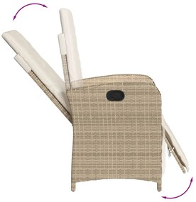 3 részes bézs polyrattan bisztrógarnitúra párnával