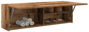 antik fa színű szerelt fa fali fürdőszobaszekrény 100x25x30 cm