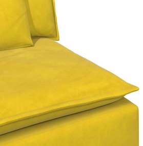 sárga moduláris kanapé karfás végmodul párnákkal 100 cm