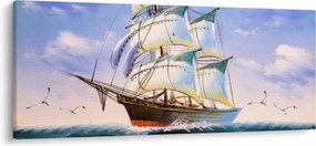 Kép egy hajóról a hullámokon (120x50 cm)