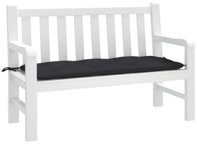 fekete oxford szövet kerti padpárna 120 x 50 x 7 cm