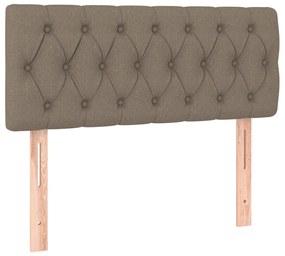 tópszínű szövet rugós és LED-es ágy matraccal 100x200 cm