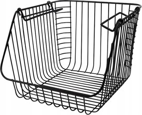 Fém Kosár Kétszintes Fekete Konyhai Szervező Zöldségekhez Gyümölcsökhöz