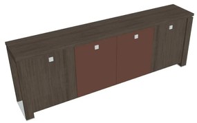 Verno+ S alacsony szekrény 260 x 46 x 90 cm, kombinált ajtó, antracit tölgy / barna