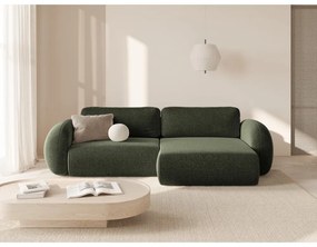 Zöld zsenília kinyitható-tárolóhelyes sarokkanapé Tonale – Cosmopolitan Design