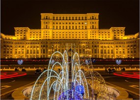 Kép - A Parlament palotája, Bukarest, Románia (üvegen) (70x50 cm)