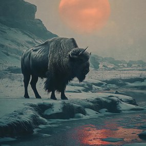 Poszter 90x90cm Bölény monolit