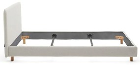 Szürke kárpitozott franciaágy ágyrács nélkül 180x200 cm Valma – Kave Home