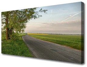 Vászonkép Way fa fű Landscape 125x50 cm