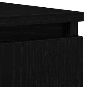 fekete tölgy szerelt fa tálalószekrény fiókos 100,5x35x98,5 cm