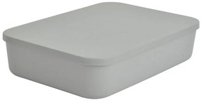 Szürke fedeles műanyag tárolódoboz 35,5x25,5x8 cm – Homéa