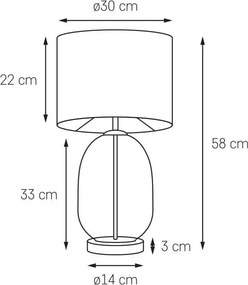 Kaspa SALVADOR 41043107 Asztali lámpa 1x25W/E27 IP20