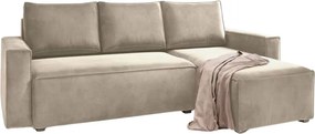 AKCIÓ Bézs kinyitható sarokkanapé CAVELO, kétoldalas II. osztály