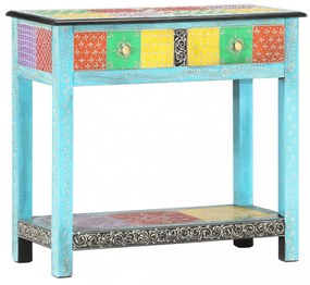 kézzel festett tömör mangófa tálalóasztal 80 x 35 x 75 cm