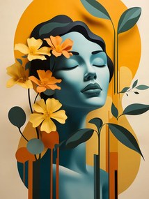 Poszter 30x40cm Virágos meditáció