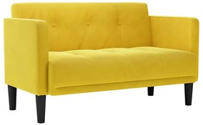 sárga bársony loveseat kanapé 111 cm