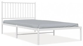 fehér fém ágykeret fejtámlával 100x200 cm