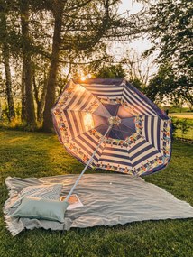 Fehér-kék napernyő LUMINA 180 cm