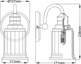 Quoizel klasszikus fali lámpa swell króm elsqz-swell1-pc-bath IP44