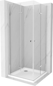 Mexen Lima Duo, zuhanykabin 90 (ajtó) x 90 (ajtó) cm, 6mm átlátszó üveg, króm profil + zuhanytálca, 856-090-090-01-02-4010