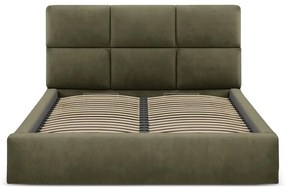 Zöld kárpitozott ágyneműtartós franciaágy ágyráccsal 200x200 cm Libera – Windsor &amp; Co Sofas