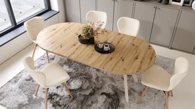 Mazzoni ALDO Artisan tölgy/bézs lábak - BŐVÍTHETŐ KEREK ASZTAL „Y” ALAKÚ LÁBAKKAL LOFT/IPARI STÍLUSÚ NAPPALIBA/ÉTKEZŐBE