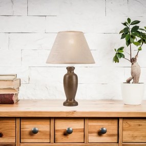 Asztali lámpa AMFORA 1xE27/60W/230V sötét barna/bükkfa