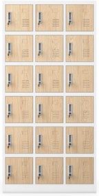 Zárható szekrény KAROL, 900 x 1850 x 400 mm, Eco Design: fehér/sonoma tölgy