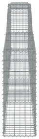 vidaXL 15 db íves horganyzott vas gabion kosár 400x30x80/100 cm