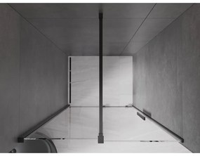 Mexen Velar, nyitható tolóajtó 120x200 cm, 8mm átlátszó üveg, fekete matt, 871-120-000-01-70