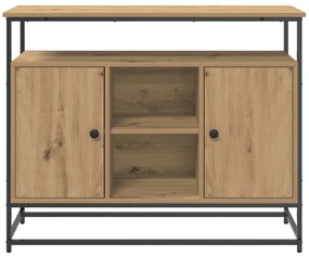 Oldalszekrény Artisan Tölgy 100x35x80 cm Mérnöki Fa és Acél