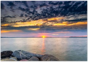 Poszterek 100x70 Sziklák Tenger Naplemente