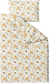 Pamut ágynemű WOODEN HOUSES POLY színes Ágyneműhuzat mérete: 2 db 70 x 90 cm | 200 x 220 cm