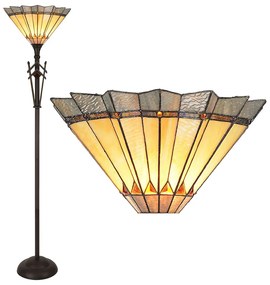 Tiffany álló lámpa sárga barna 182 cm