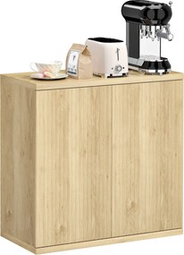 HOMCOM tölgy komód, dupla soft‑close ajtók és állítható polc — modern tálaló étkezőbe, 78 x 39 x 79 cm | Aosom